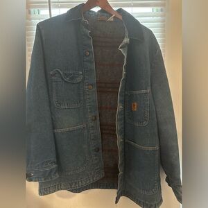 Men's Barn denim Coat Wrangler Big Ben Flannel lined